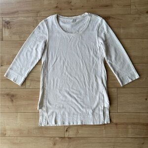 Poetry Beige Hemp Cotton Oversized Sweatshirt Womens Small Eco Soft Minimal